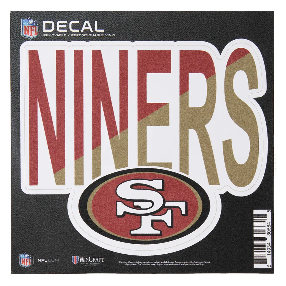 San Francisco 49ers 6 x 6 Repositionable State Shape Decal