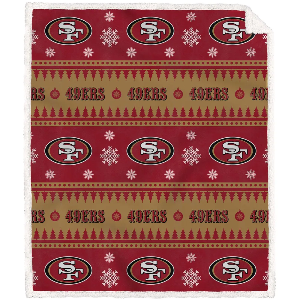 Lids San Francisco 49ers 60'' x 70'' Holiday Gift Wrap Sherpa Flannel  Fleece Blanket