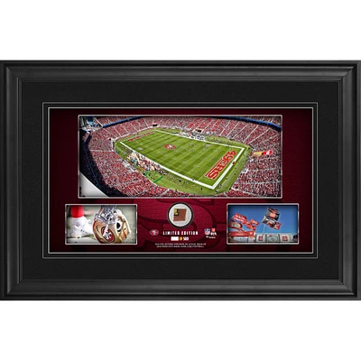 San Francisco 49ers Framed 10" x 18" Stadium Panoramic Collage with Game-Used Football - Limited Edition of 500