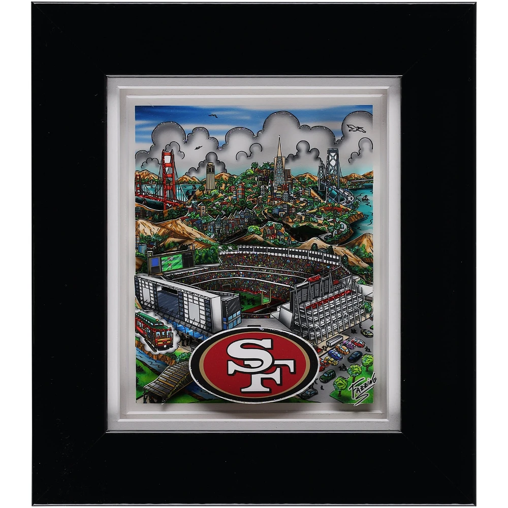 San Francisco 49ers Framed 7" x 8" Deluxe 3D Print - Art by Charles Fazzino