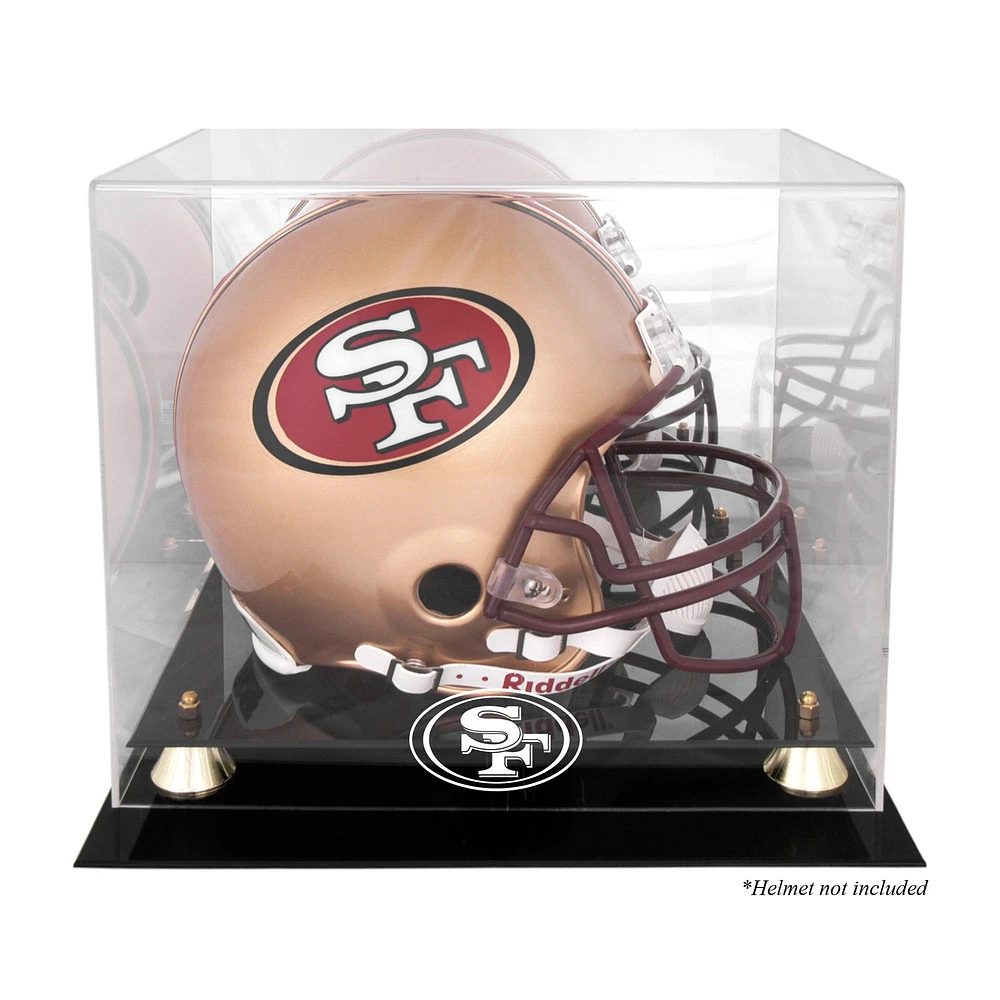 Vitrine pour casque Golden Classic des 49ers de San Francisco avec dos miroir