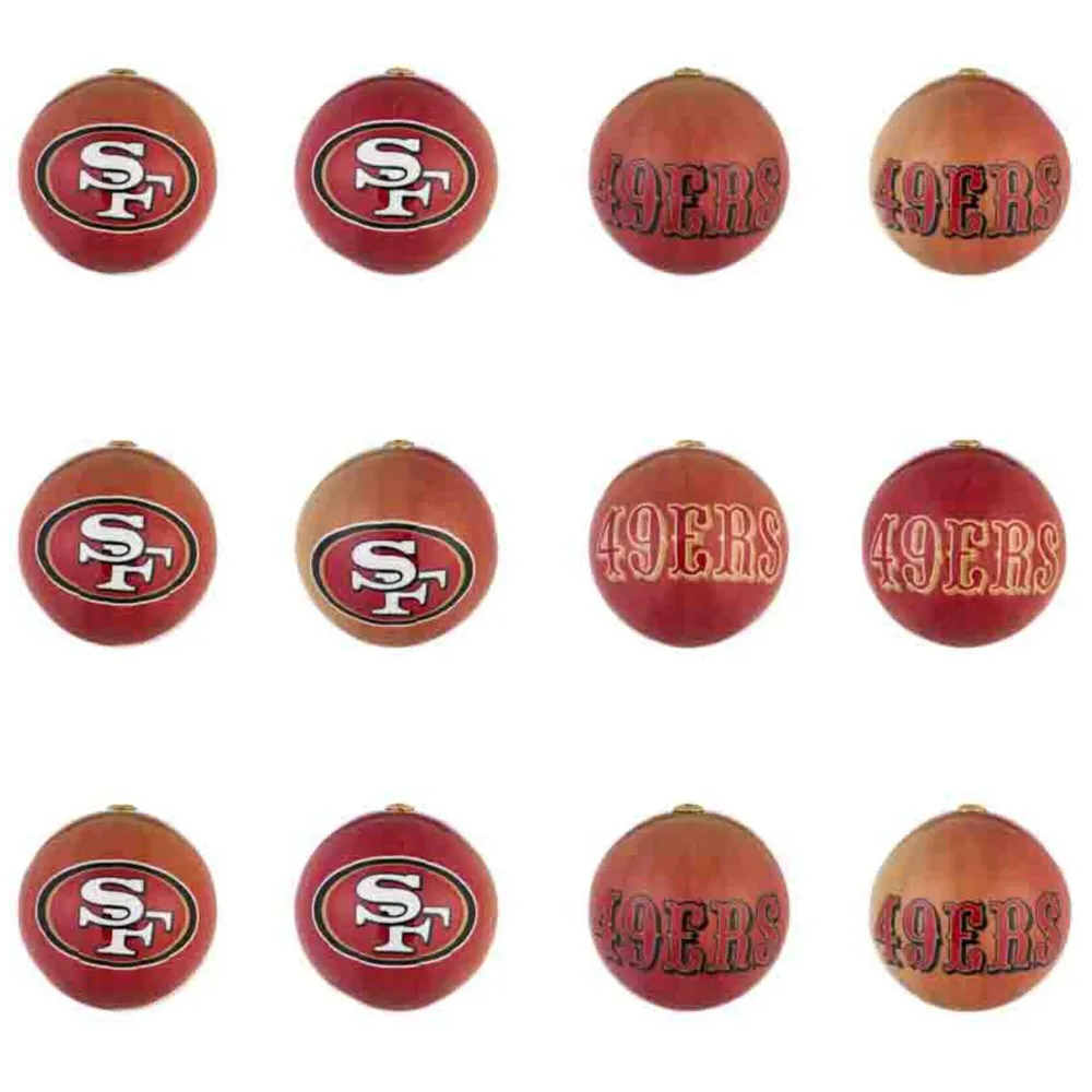 San Francisco 49ers Holiday Ball Ornaments 12-Pack