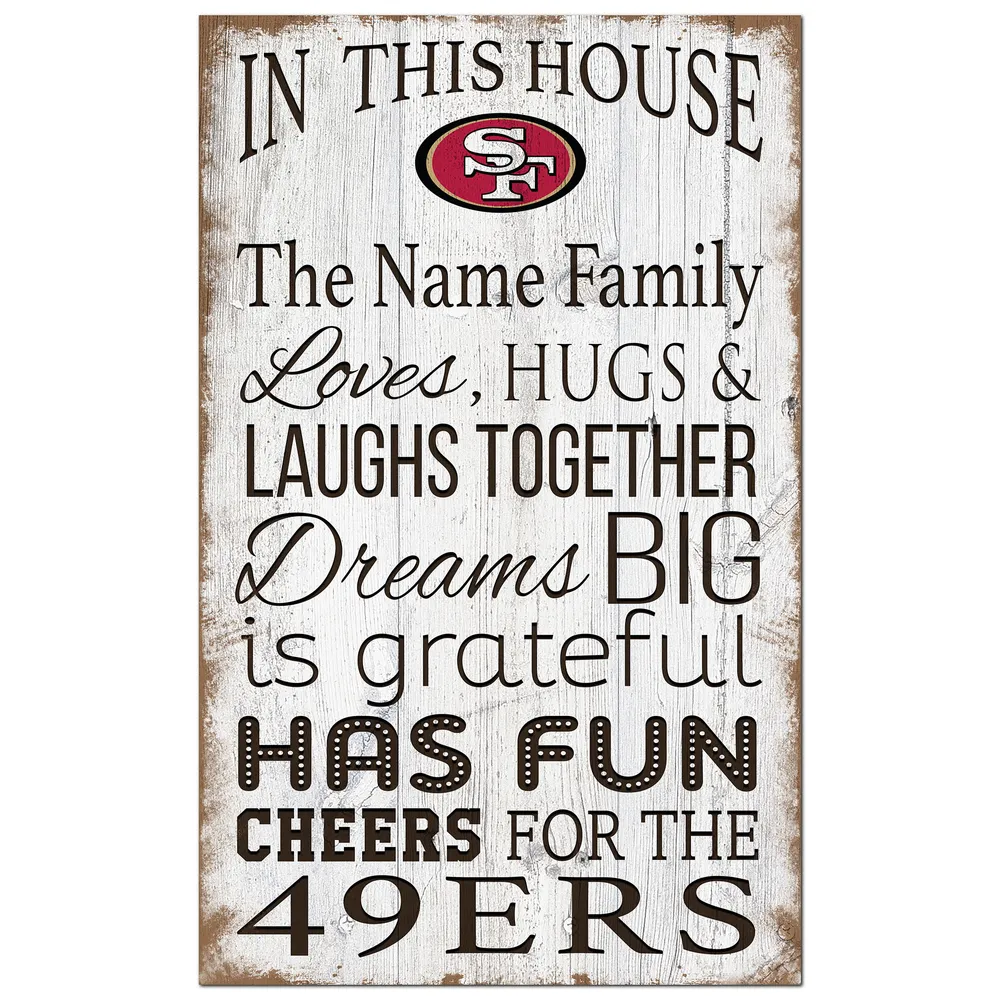 San Francisco 49ers 11 x 19 Personalized Team Color Welcome Sign