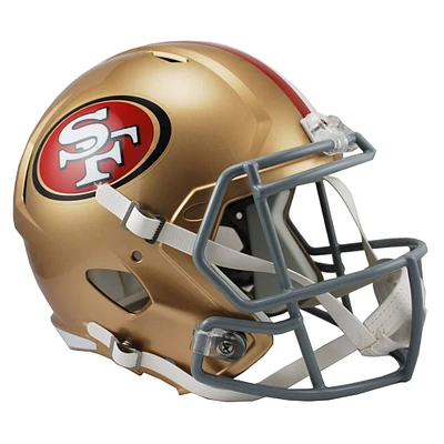 Réplique de casque de football pleine grandeur avec affichage de la vitesse de la révolution des 49ers de San Francisco