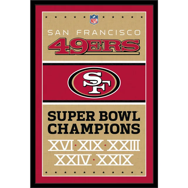 San Francisco 49ers Super Bowl Champions 24.25'' x 35.75'' Framed Poster