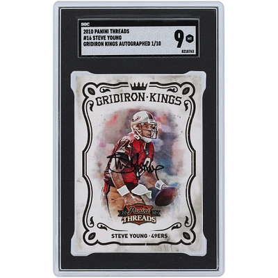 Steve Young San Francisco 49ers Autographed 2010 Panini Threads Gridiron Kings #16 #1/10 SGC Authenticated 9 Card
