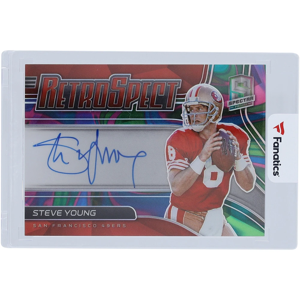 Carte Panini Spectra Psychedelic #RS-SY #3/4 autographiée 2021 par Steve Young des 49ers de San Francisco