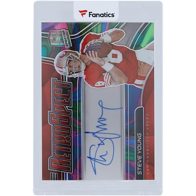 Carte Panini Spectra Psychedelic #RS-SY #3/4 autographiée 2021 par Steve Young des 49ers de San Francisco