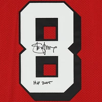 Maillot réplique rouge autographié par Steve Young des San Francisco 49ers avec l'inscription "HOF 2005"