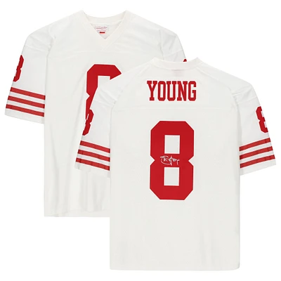 Maillot réplique autographié par Steve Young des San Francisco 49ers par Mitchell & Ness