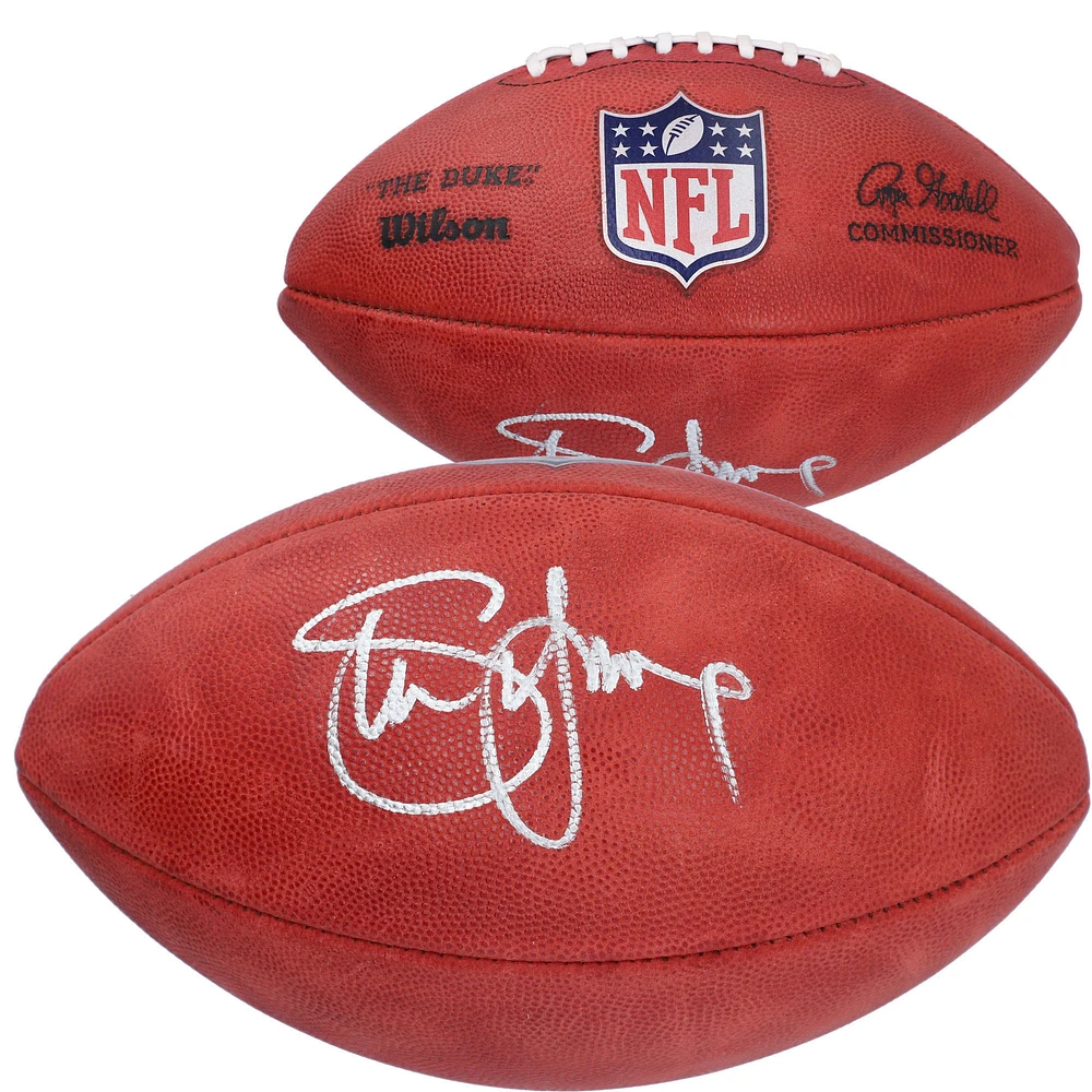 Ballon de football professionnel Wilson Duke en couleur autographié par Steve Young des 49ers de San Francisco
