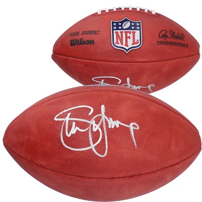 Ballon de football professionnel Wilson Duke en couleur autographié par Steve Young des 49ers de San Francisco