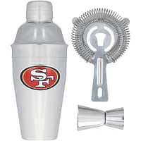 The Memory Company San Francisco 49ers Stainless Steel Shaker, Strainer & Jigger Set