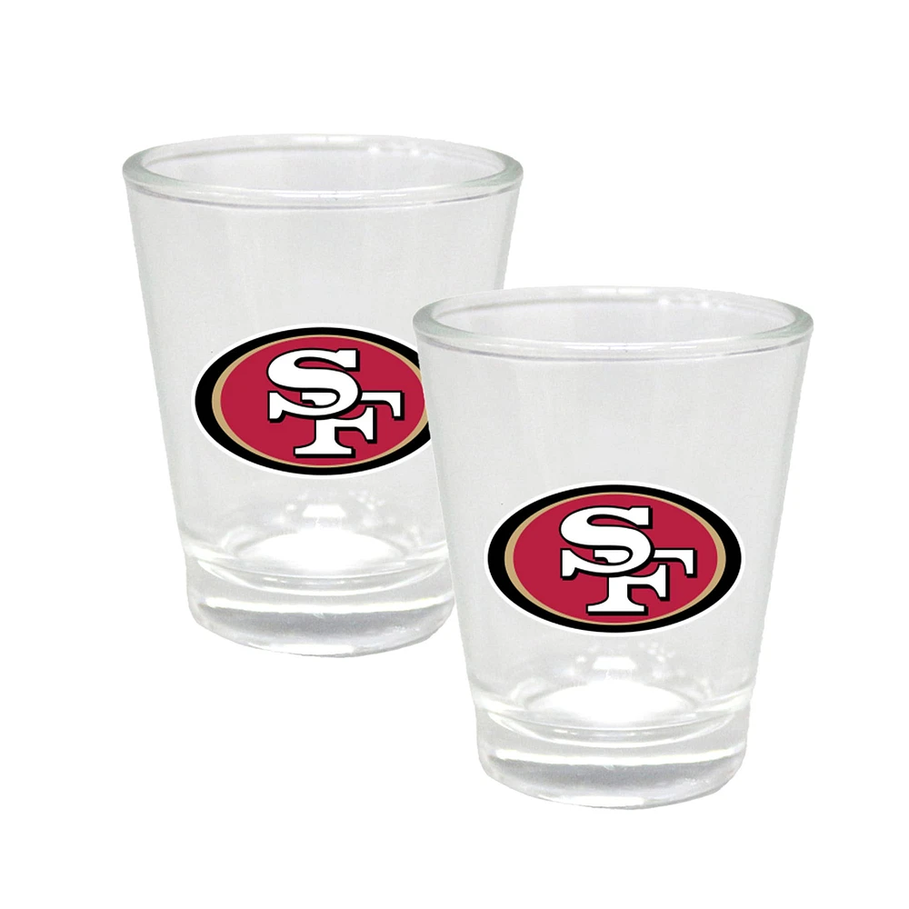 The Memory Company San Francisco 49ers Three-Pack 8oz. Leather Flask & 2oz. Shot Glass Set