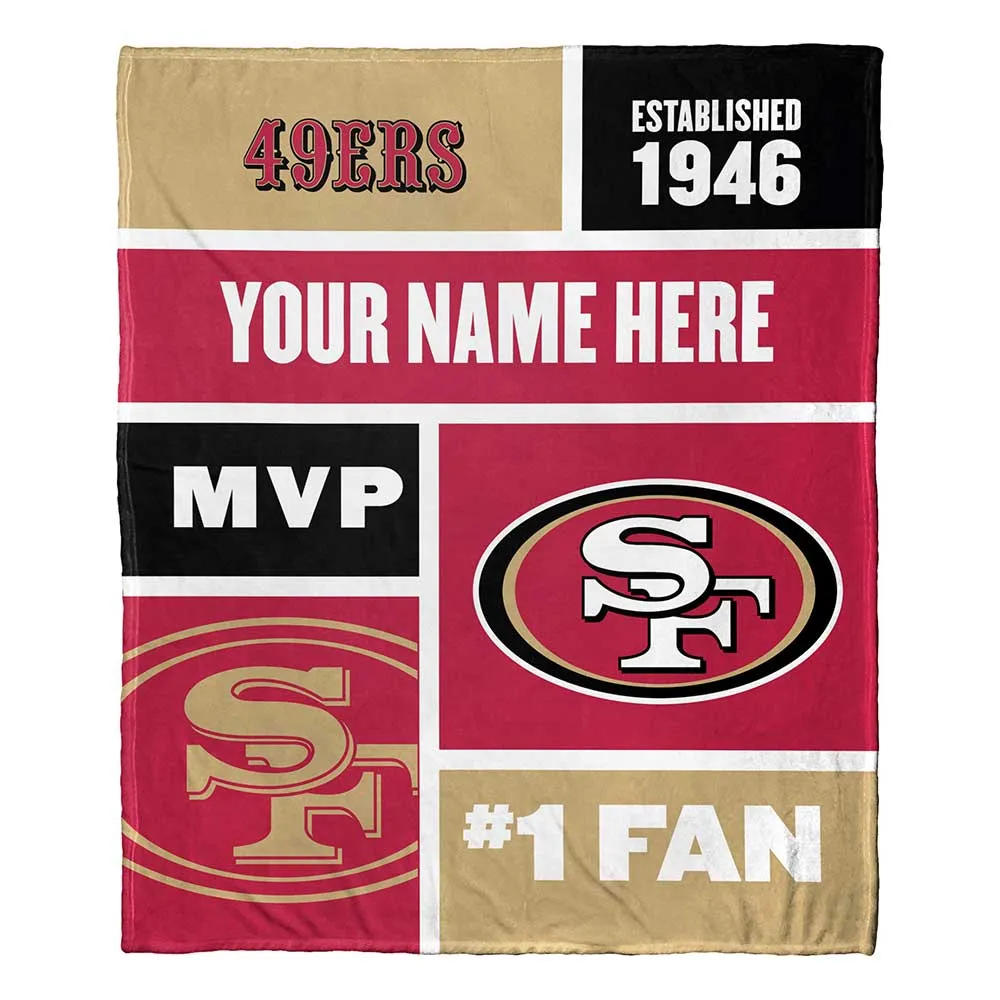 Lids San Francisco 49ers The Northwest Group 50'' x 60'' Colorblock  Personalized Silk Touch Throw