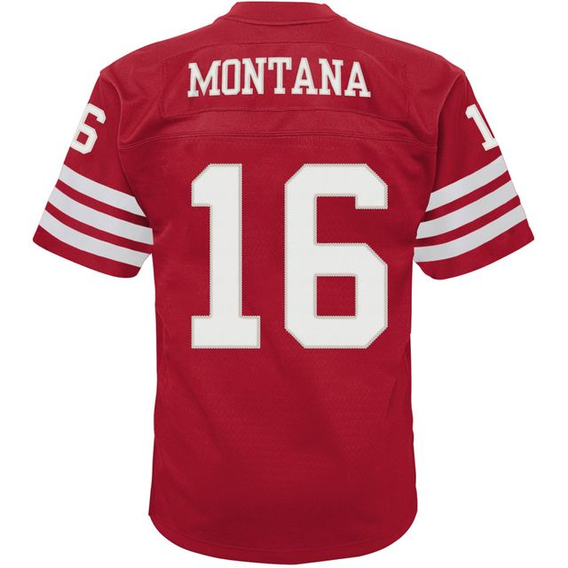 Maillot Legacy retraité Mitchell & Ness Joe Montana Scarlet San Francisco 49ers 1990 pour tout-petit