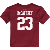 T-shirt Nike Christian McCaffrey Scarlet San Francisco 49ers avec nom et numéro de joueur pour tout-petit