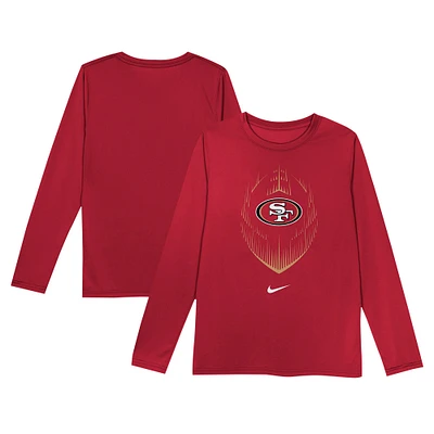 T-shirt à manches longues Nike Scarlet San Francisco 49ers Legend Icon pour tout-petit