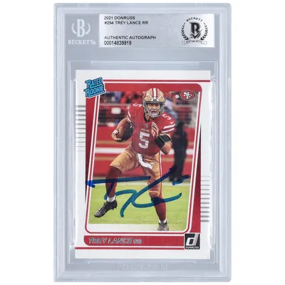 Trey Lance San Francisco 49ers Autographed 2021 Panini Donruss #254 BAS Authenticated Rookie Card