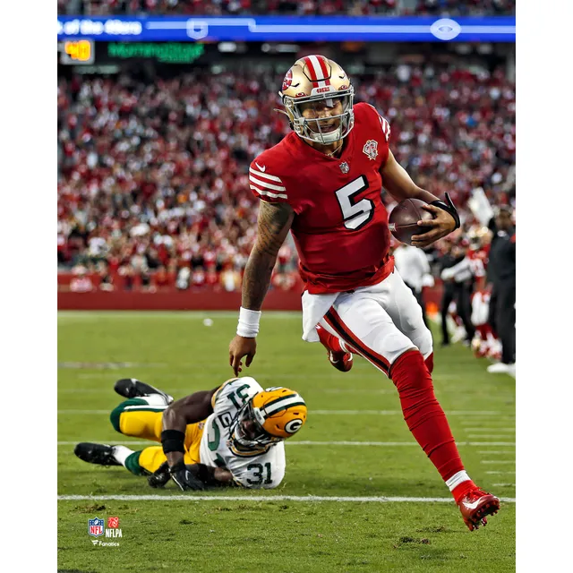 Brock Purdy San Francisco 49ers Unsigned Celebrating First Career Touchdown Photograph