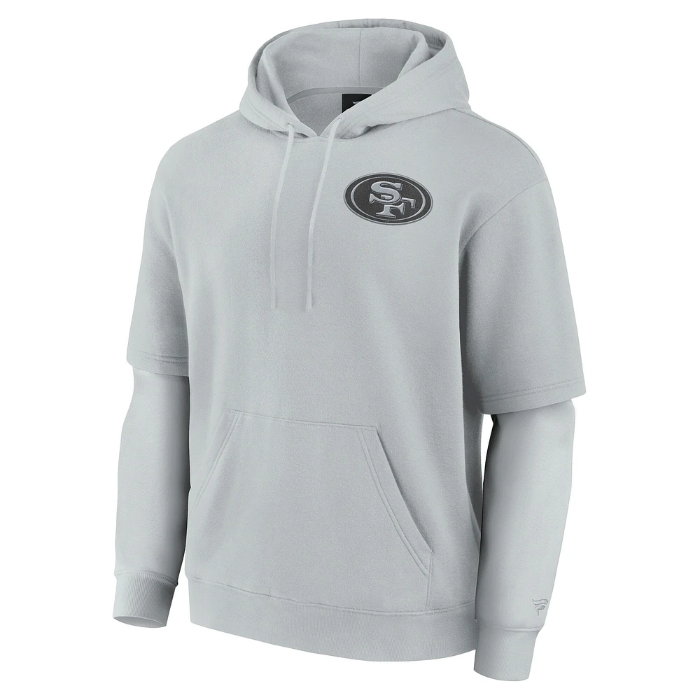 Unisex Fanatics  Gray San Francisco 49ers Sleek Elements Pullover Hoodie