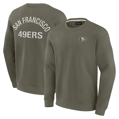 Unisex Fanatics Olive San Francisco 49ers Super Soft Pullover Crew Sweatshirt