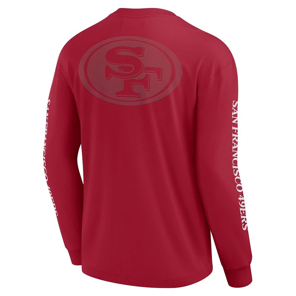 T-shirt unisexe à manches longues Fanatics Scarlet San Francisco 49ers Elements Strive