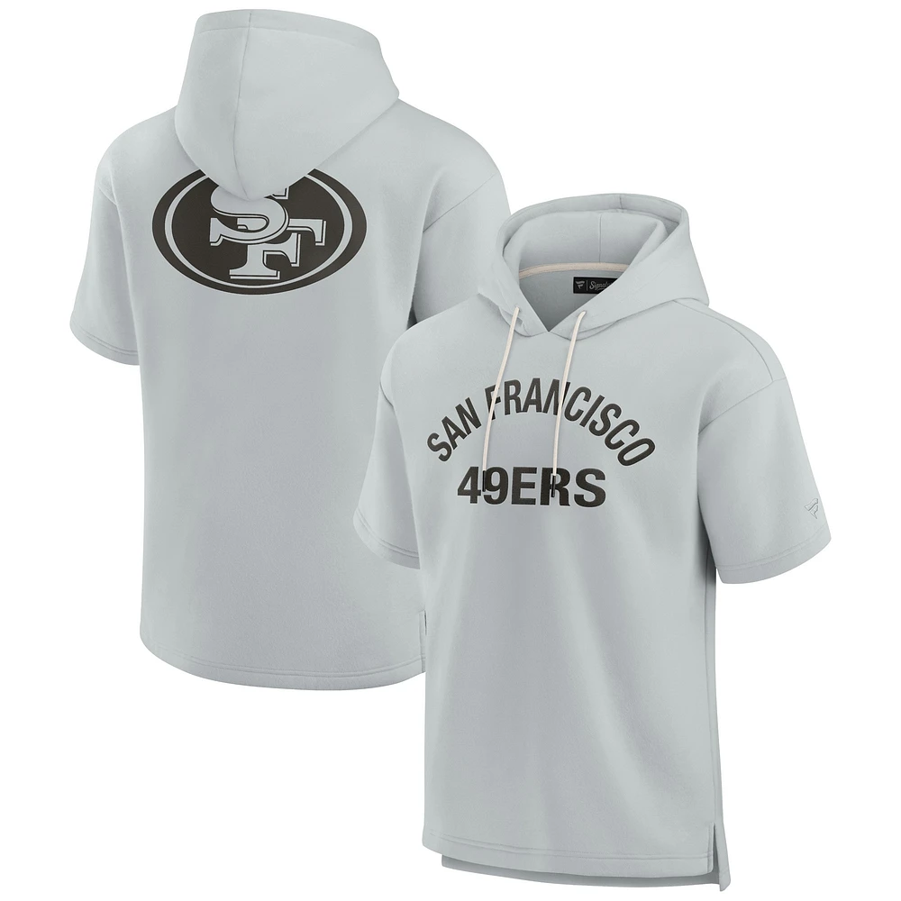 Sweat à capuche unisexe gris manches courtes en polaire ultra douce Elements des 49ers de San Francisco