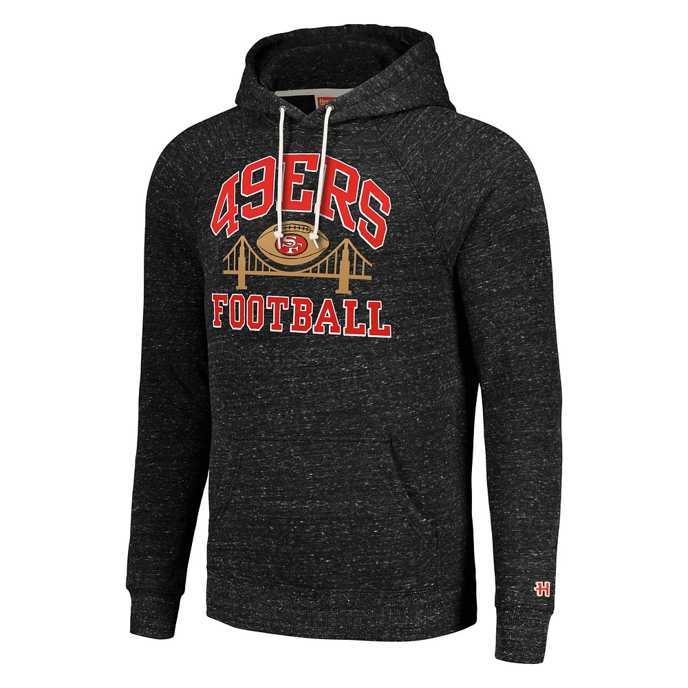 Sweat à capuche unisexe Hommage Charcoal San Francisco 49ers Hyperlocal Raglan