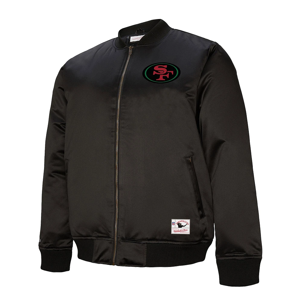 Veste unisexe Mitchell & Ness noire San Francisco 49ers Black Excellence Collection Icon entièrement zippée