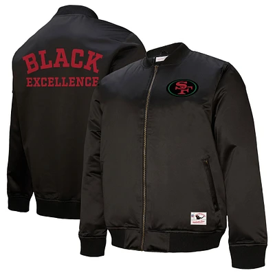 Unisex Mitchell & Ness Black San Francisco 49ers Excellence Collection Icon Full-Zip Jacket