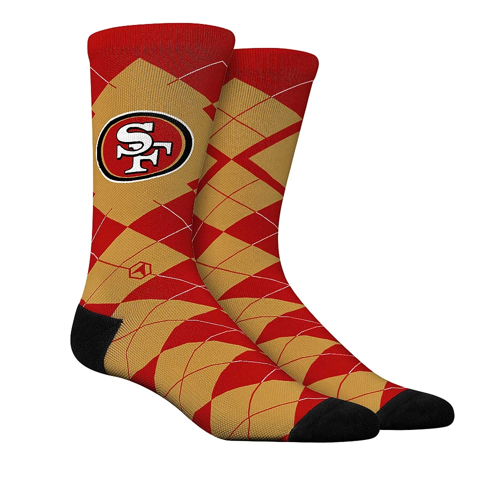 Chaussettes unisexes Rock Em Socks Chaussettes tricotées à motif argyle des 49ers de San Francisco