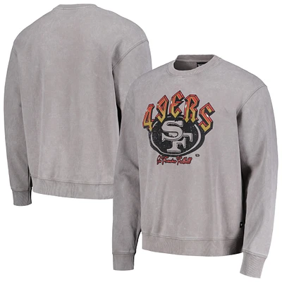 Unisex The Wild Collective Gray San Francisco 49ers Distressed Pullover Sweatshirt