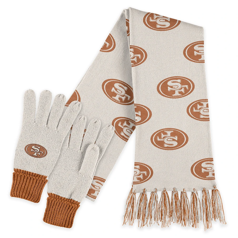 Ensemble écharpe et gants ton sur ton WEAR by Erin Andrews des 49ers de San Francisco