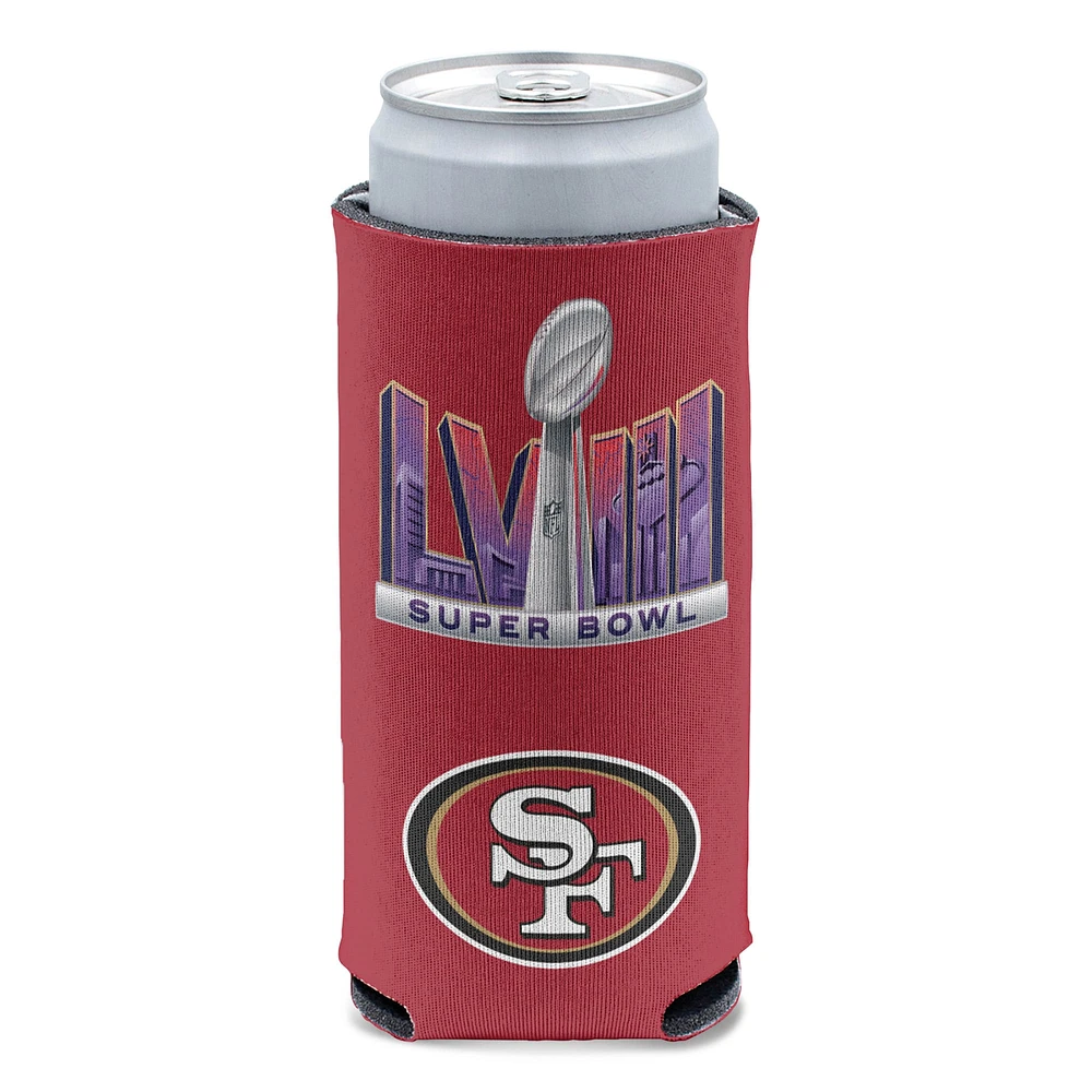 WinCraft San Francisco 49ers Champions NFC 2023 12oz. Refroidisseur de canettes mince