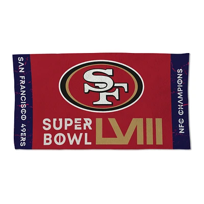 Serviette double face WinCraft San Francisco 49ers 2023 NFC Champions Vestiaire 22'' x 42''