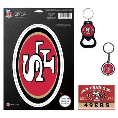 Lot de 4 porte-clés et aimants WinCraft San Francisco 49ers