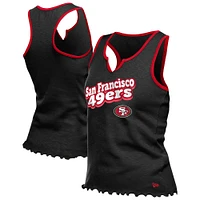 Débardeur tri-mélange noir à ourlet ondulé et col cranté pour femme New Era San Francisco 49ers