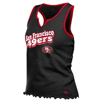 Débardeur tri-mélange noir à ourlet ondulé et col cranté pour femme New Era San Francisco 49ers