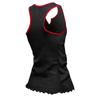 Débardeur tri-mélange noir à ourlet ondulé et col cranté pour femme New Era San Francisco 49ers