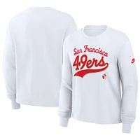 Women's Nike White San Francisco 49ers Essential Long Sleeve Boxy T-Shirt