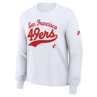 Women's Nike White San Francisco 49ers Essential Long Sleeve Boxy T-Shirt
