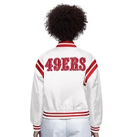 Women's Starter  Cream San Francisco 49ers Full Count Full-Snap Satin Jacket
