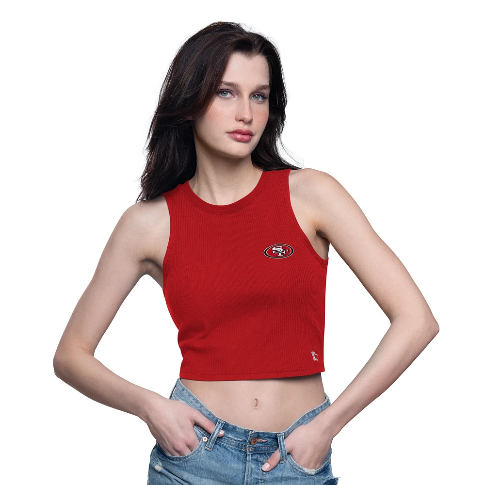 Women's Starter  Scarlet San Francisco 49ers Show Up Cropped Tank Top