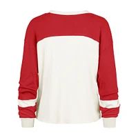 Women's '47 Cream San Francisco 49ers Double Header Curve Toni Long Sleeve T-Shirt