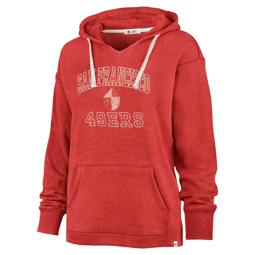 Women's '47 Scarlet San Francisco 49ers Clarity Kennedy Pullover Hoodie