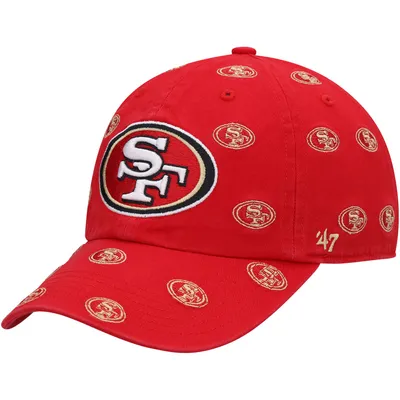 Men's '47 Scarlet San Francisco 49ers Pride Clean Up Adjustable Hat