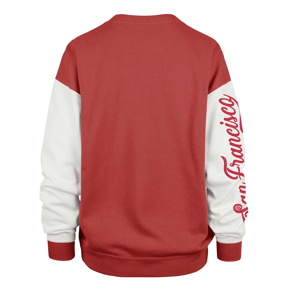 Sweat-shirt à enfiler Rise Andie Scarlet '47 pour femme des San Francisco 49ers Double Header