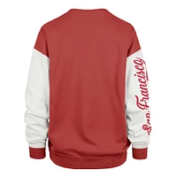 Women's '47  Scarlet San Francisco 49ers Double Header Rise Andie Pullover Sweatshirt