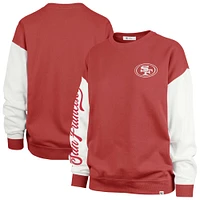 Women's '47  Scarlet San Francisco 49ers Double Header Rise Andie Pullover Sweatshirt